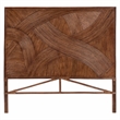 Pemberly Row Dark Brown Rattan King Standalone Headboard with Geometric Design