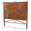 Pemberly Row Dark Brown Rattan King Standalone Headboard with Geometric Design