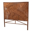 Pemberly Row Dark Brown Rattan King Standalone Headboard with Geometric Design