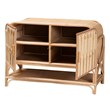 Pemberly Row Natural Rattan 2-Door Storage Cabinet with 5 Shelves