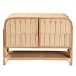 Pemberly Row Natural Rattan 2-Door Storage Cabinet with 5 Shelves