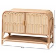 Pemberly Row Natural Rattan 2-Door Storage Cabinet with 5 Shelves