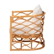 Pemberly Row Light Honey Rattan Arm Chair with Cushions and U-Shaped Base