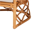 Pemberly Row Light Honey Rattan Arm Chair with Cushions and U-Shaped Base