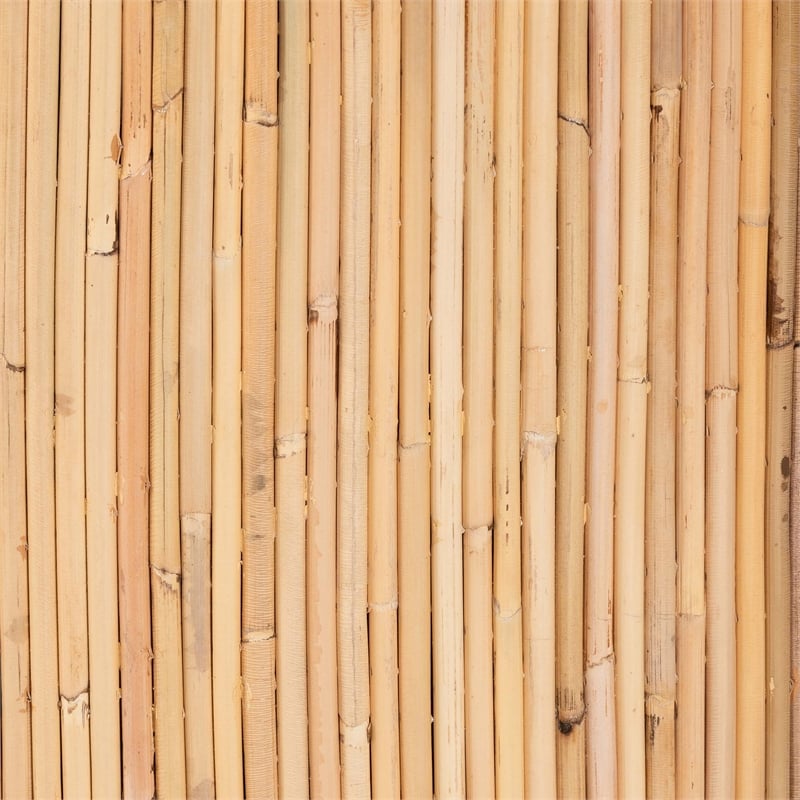 Pemberly Row Light Honey Rattan Round Coffee Table with Geometric Detail