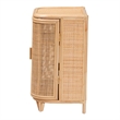 Pemberly Row Natural Rattan Storage Cabinet with Webbed Embellishments