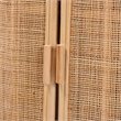 Pemberly Row Natural Rattan Storage Cabinet with Webbed Embellishments