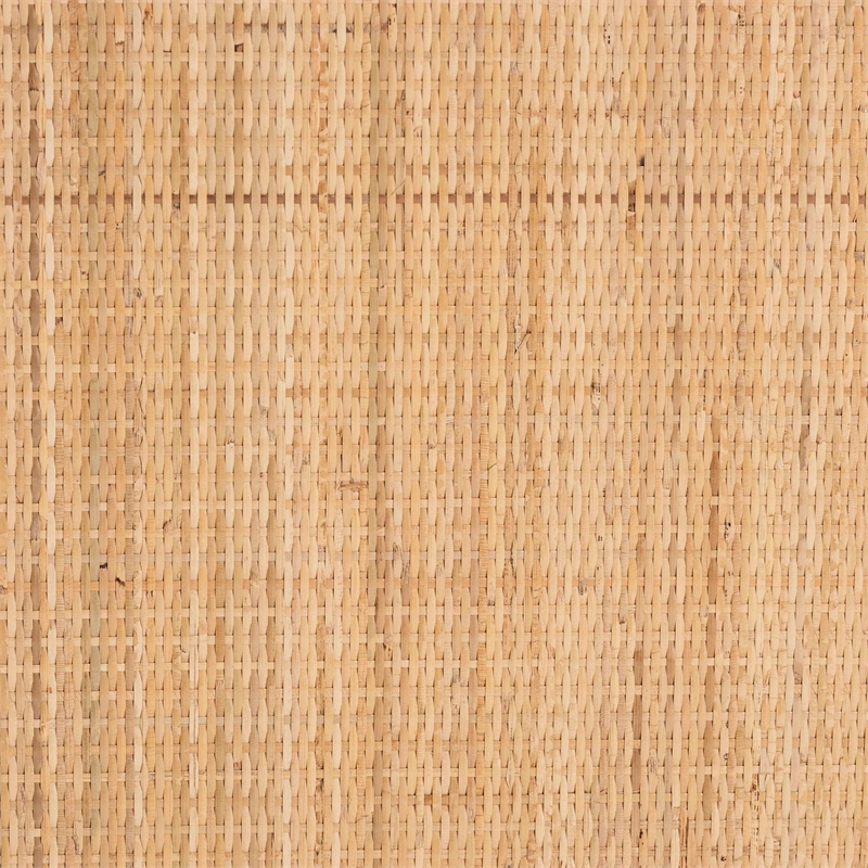 Pemberly Row Natural Rattan Storage Cabinet with Webbed Embellishments