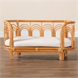 Pemberly Row Light Honey Rattan Pet Bed with Removable Cushion