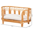 Pemberly Row Light Honey Rattan Pet Bed with Removable Cushion