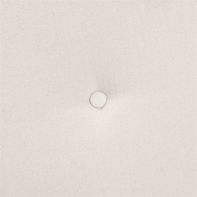 Pemberly Row Natural Rattan Round Ottoman Footstool with Cushion