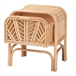 Pemberly Row Natural Rattan 1-Drawer Nightstand with Geometric Detail