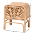 Pemberly Row Natural Rattan 1-Drawer Nightstand with Geometric Detail