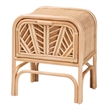 Pemberly Row Natural Rattan 1-Drawer Nightstand with Geometric Detail