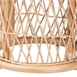 Pemberly Row Natural Rattan Round Ottoman Footstool with Openwork Design