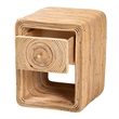 Pemberly Row Natural Rattan 1-Drawer Nightstand with Open Shelf