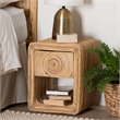 Pemberly Row Natural Rattan 1-Drawer Nightstand with Open Shelf