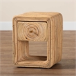 Pemberly Row Natural Rattan 1-Drawer Nightstand with Open Shelf