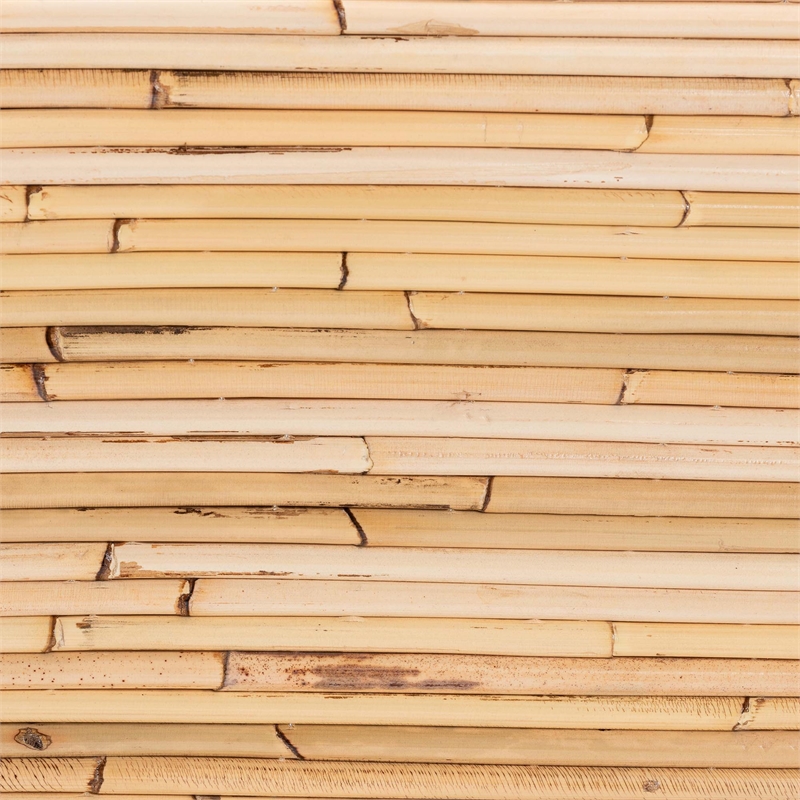 Pemberly Row Natural Rattan 2-Shelf Nightstand with Pedestal Base