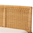 Pemberly Row Brown Rattan and Acacia Wood 3-Piece Dining Nook Set