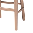 Pemberly Row Antique White Washed Rattan and Mahogany Wood Counter Stool