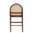 Pemberly Row Natural Rattan and Acacia Wood Counter Stool with Footrest