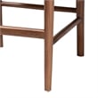 Pemberly Row Natural Rattan and Acacia Wood Counter Stool with Footrest