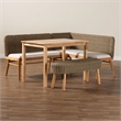 Pemberly Row Natural Seagrass and Acacia Wood 4-Piece Dining Nook Set