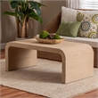 Pemberly Row Contemporary Natural Seagrass Waterfall Coffee Table
