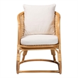 Pemberly Row Light Honey Rattan Arm Chair with Cane Webbing Detail