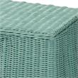Pemberly Row Contemporary Seafoam Green Scalloped Rattan Console Table