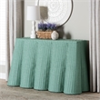Pemberly Row Contemporary Seafoam Green Scalloped Rattan Console Table
