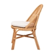 Pemberly Row Light Honey Rattan Wingback Dining Chair with Cushion