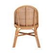 Pemberly Row Light Honey Rattan Wingback Dining Chair with Cushion
