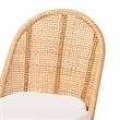 Pemberly Row Light Honey Rattan Wingback Dining Chair with Cushion