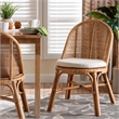Pemberly Row Light Honey Rattan Wingback Dining Chair with Cushion
