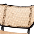 Pemberly Row Black Mahogany Wood and Woven Rattan Accent Chair