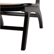 Pemberly Row Black Mahogany Wood and Woven Rattan Accent Chair