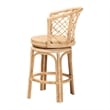 Pemberly Row Light Honey Rattan Swivel Counter Stool with Footrest