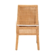Pemberly Row Light Honey Rattan and Mahogany Wood Dining Chair