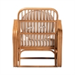 Pemberly Row Light Honey Rattan Openwork Arm Chair with Cushions