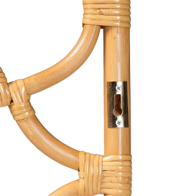 Pemberly Row Natural Rattan Queen Standalone Headboard with Openwork Panel