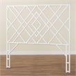 Pemberly Row White Rattan Queen Standalone Headboard with Diamond Design
