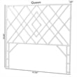 Pemberly Row White Rattan Queen Standalone Headboard with Diamond Design