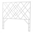 Pemberly Row White Rattan Queen Standalone Headboard with Diamond Design