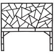 Pemberly Row Black Rattan Queen Standalone Headboard with Geometric Panel