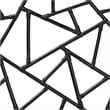 Pemberly Row Black Rattan Queen Standalone Headboard with Geometric Panel