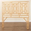 Pemberly Row Natural Rattan Queen Standalone Headboard with Chippendale Design