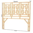 Pemberly Row Natural Rattan Queen Standalone Headboard with Chippendale Design