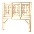 Pemberly Row Natural Rattan Queen Standalone Headboard with Chippendale Design